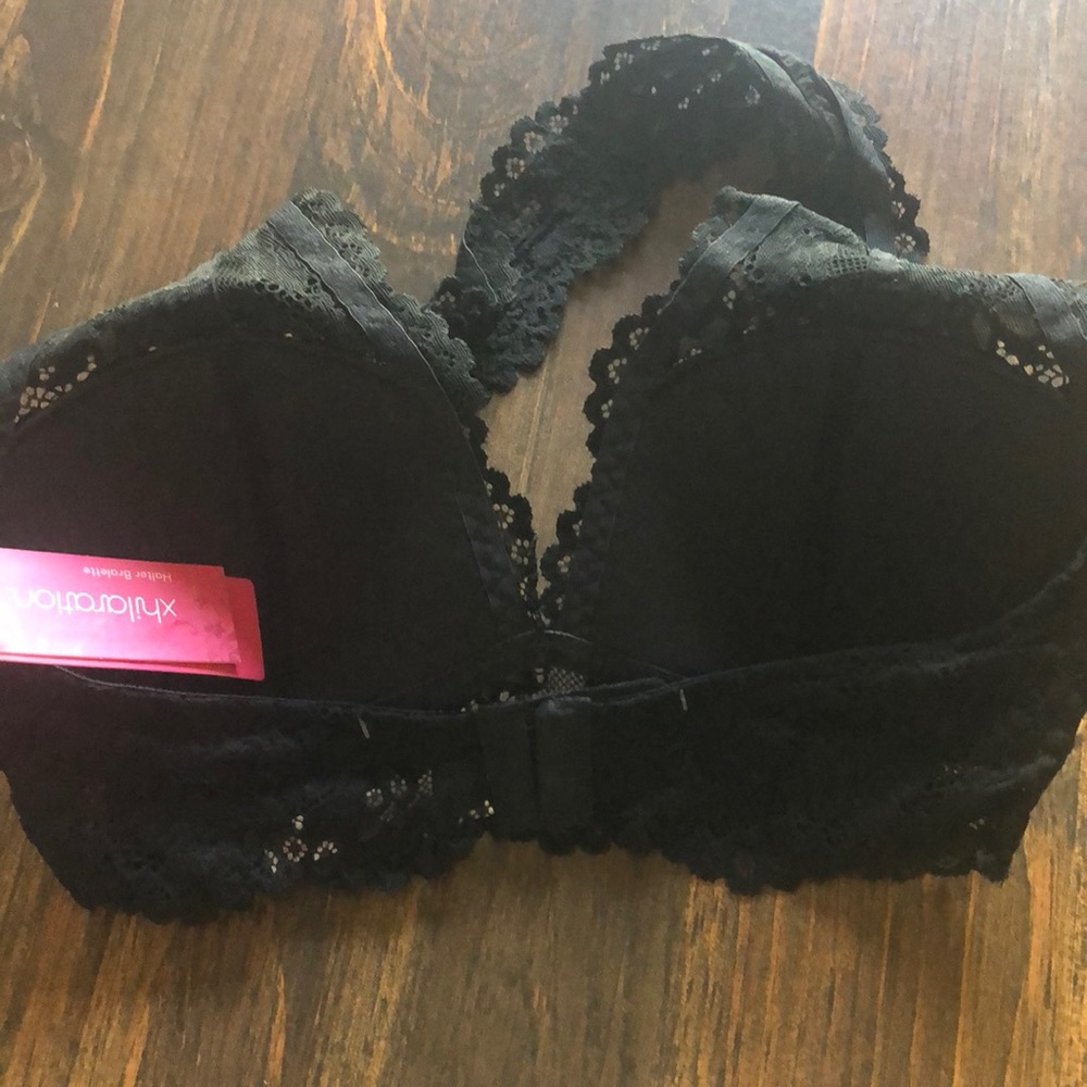 New Lace Bralette black  s. S Halter Lined Cup NWT - Picture 3 of 7